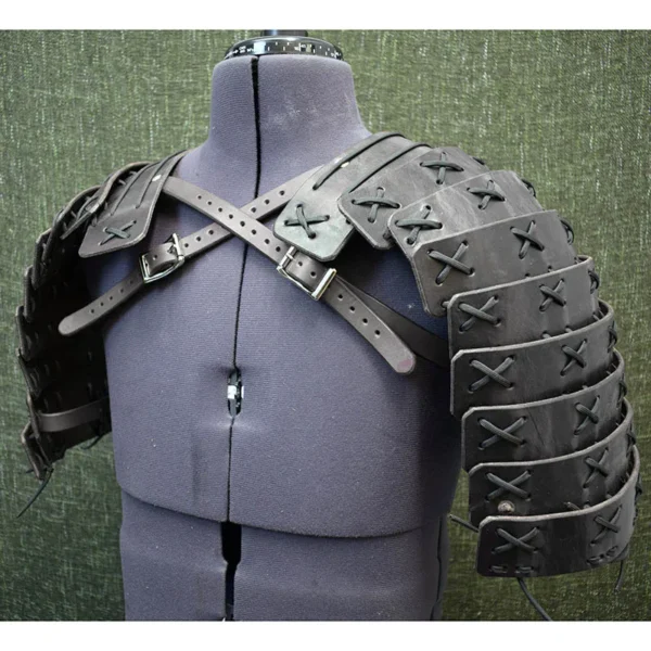 Steampunk Medieval Samurai Shoulder Armor Leather Chest Harness Belt Viking Knight Tops Ninja Cosplay Costume Pauldrons For Men