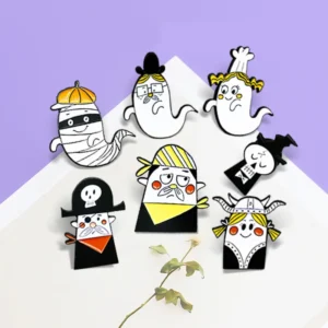 Ghost Pirate Skeleton Brooches Boys and girls Death Vikings Skull Mummy Enamel Pins Badge Custom Brooch Bag Lapel Jewelry Gift