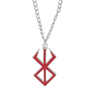 Berserk Symbol Pendant Necklace The Mad Warrior of Norse Viking Mythology Mens Hip Hop Jewelry