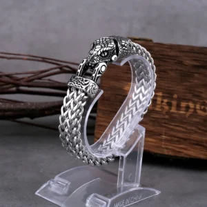 High Quality Nordic Viking Never Fade Stainless Steel Dominant Snake Head Bracelet Men Jewelry Gift Fashion Punk Charm Bracelet