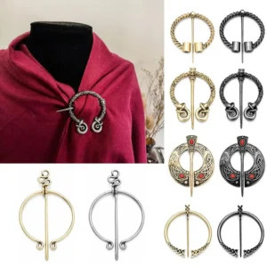 Vintage Viking Brooch Alloy Shawl Cloak Pin Women Men Medieval Norse Scarf Coat Brooch Pin Clasp Silver Gold Fashion Jewelry