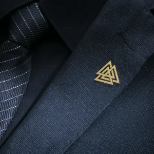 Vintage Stainless Steel Valknut Triangles Brooches Norse Mythology Odin Viking Sign Amulet Jewelry Mens Shirt Badge Pin Brooch