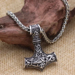 Vintage Nordic Thor Thor's Hammer Pendant Viking Necklace Jewelry Gifts