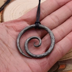 Fashion Viking retro spiral symbol Amulet pendant necklace for men's and women's personality charm ornament