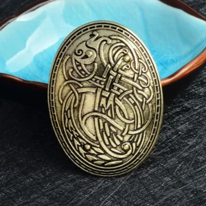 Gift Viking Wolf Carved Rune Suit Lapel Pin Clothing Accessory Fashion Jewelry Korean Style Brooch Women Ethnic Brooch